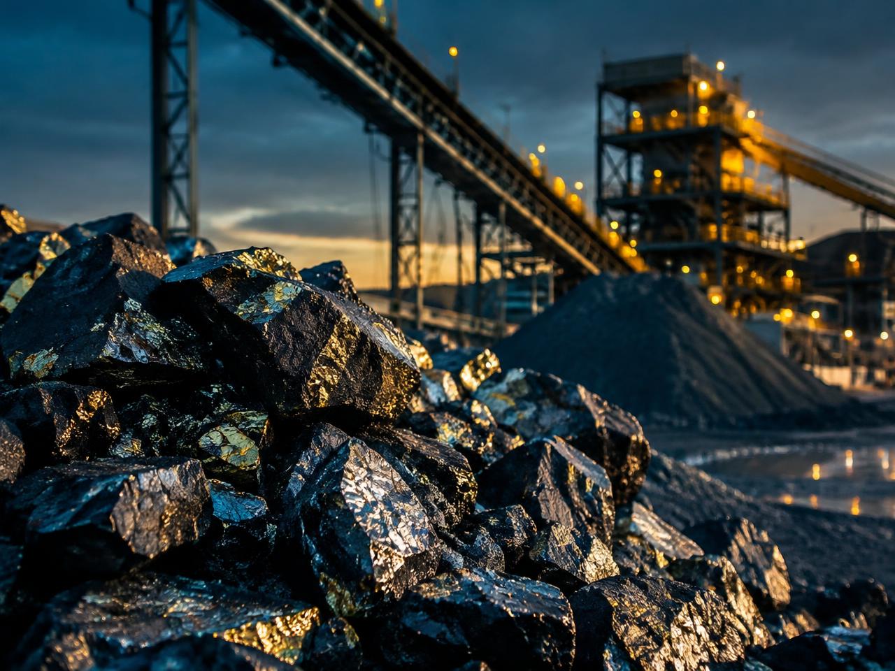 Chrome ore at a mineral processing facility